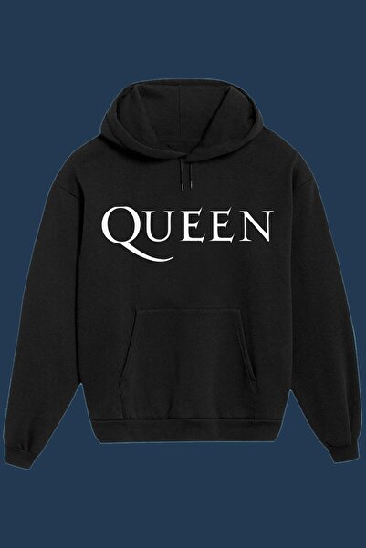 IvırZıvır Μαύρο φούτερ Unisex με στάμπα Queen