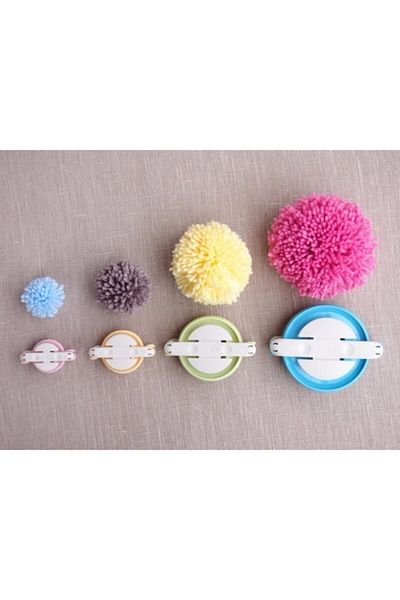 Hanımeli Tuhafiye 4-Piece Pompom Making Apparatus Set (4 Different Sizes)
