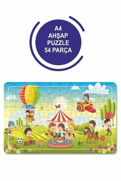 LİPYOS Oyun Ve Eğlence Zamanı A4 54 Parça Puzzle, Oyuncak, Yapboz