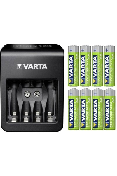 Varta Lcd Plug Şarj Cihazı+8x2100 Aa Şarjlı Pil(4+4 Şarjlı Aa Kalem Pil Topla...