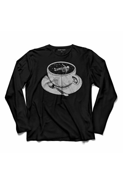 Kendim Seçtim Astronaut u svemiru kafe NASA kafe majica dugih rukava Štampano...