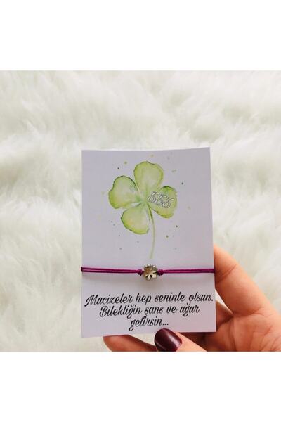 Merve ÖZTÜRK Yonca 555 Mor Şans Bilekliği