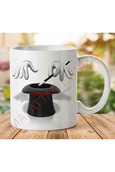 ART HEDİYE كوب بقبعة سحرية مطبوع على الجانبين