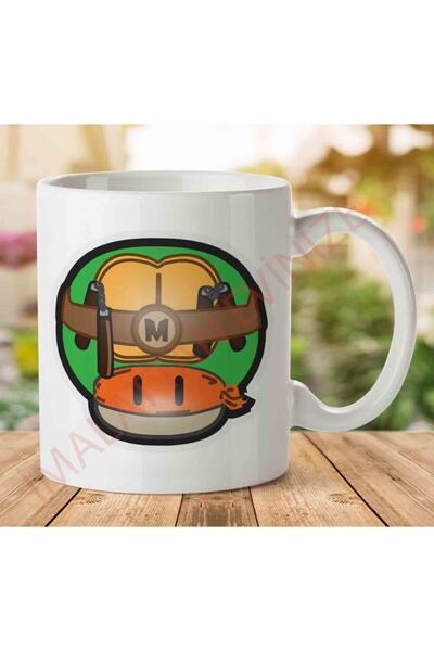 ART HEDİYE كوب سوبر ماريو ماشروم مايكل أنجلو تينج موتانت سلاحف النينجا مطبوع على الجانبين
