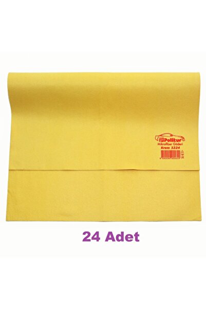 Ponitex (24 Adet) Polikur 3224 Krem Mikrofiber Güderi Büyük Boy Süper Lüx Oto...