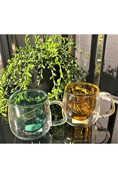 Lucky Art Lyhl 005 Classica 100 Ml Double Walled Borasilicate Espresso Set of 2 Colored Glasses