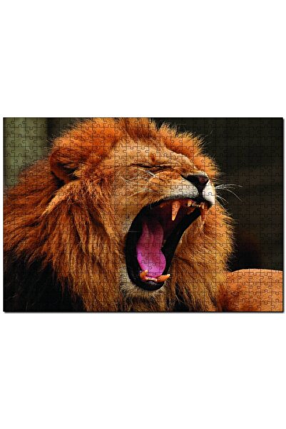 Cakapuzzle أحجية الصور المقطوعة المكونة من 500 قطعة على شكل أسد من MDF (خشب)