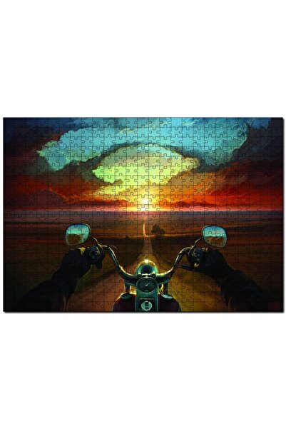 Cakapuzzle لغز طويل رفيع لراكبي الدراجات النارية مكون من 500 قطعة MDF (خشب)