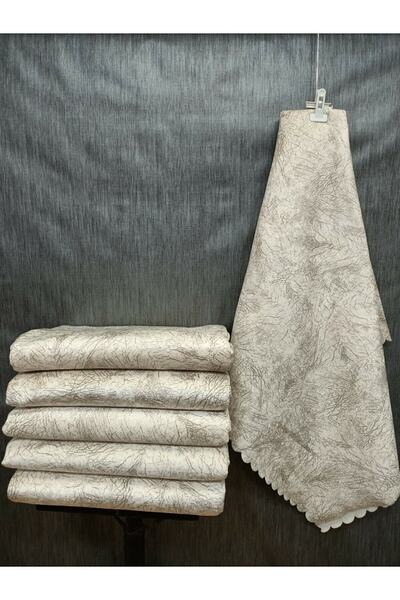 Madame Blue Sponge Vein Patterned Shiny and Non-Slip Sofa & Sofa Bed Cover Cream