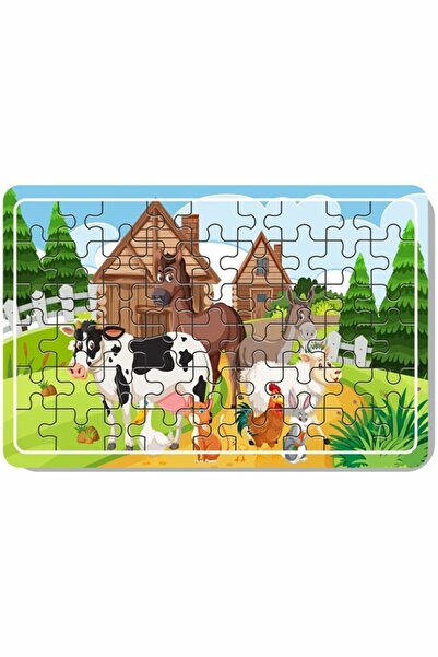 LİPYOS Deniz Altı At Arabası, Çiftlik Hayvanları, Sevimli Kahramanlar, Çocuklar 54 Parça Ahşap Puzzle