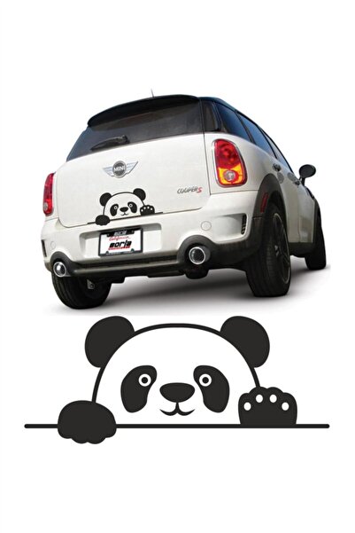 esticker 20 X 8 cm Panda Luggage Panda Car Window Sticker Black