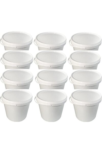 SCRATCH ANET Kapaklı Kova Hava Sızdırmaz Boya Gıda Yoğurt Kovası 1 lt 12 Adet