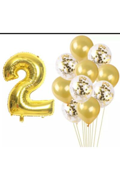 BEST PARTİ DOĞUM GÜNÜ PARTİ SÜSLERİ 2 Year Old Transparent Balloon Set with G...