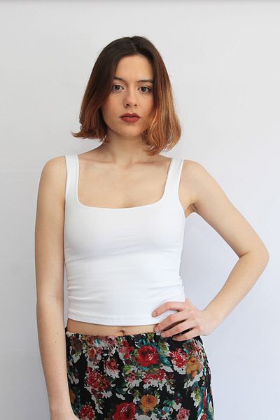Rosse Butik Women's White Strappy Crop Top