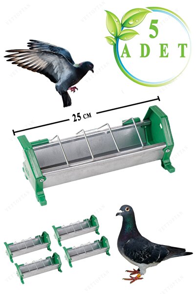 MUTLU TAVUKÇULUK Güvercin Yemlikleri Metal 25 Cm 5 Adet Yemlik Civciv Posta Ş...