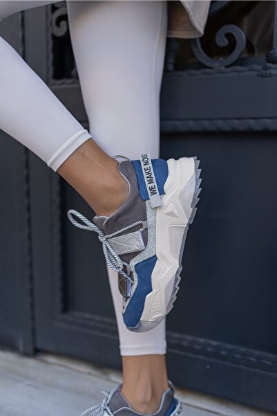 ANGELİNA JONES Αθλητικά παπούτσια Breckas Blue Grey Velcro