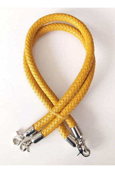 angel çanta aksesuar В'язана ручка для сумки, срібний метал, гірчичний колір