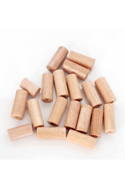 angel çanta aksesuar 20 mm 10 bucăți mărgele cilindrice din lemn de culoare deschisă