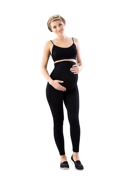 Emay Women's Black Seamless Maternity Tights Corset