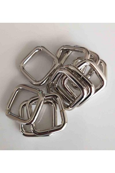 angel çanta aksesuar 10 Pieces Silver Color 2 Cm Square Ring