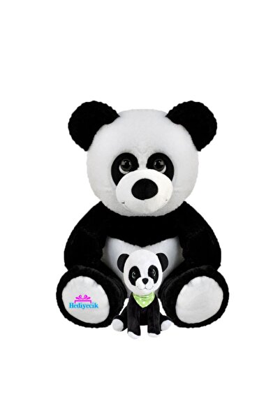 hediyecik Sevimli Peluş Panda Ve Yavrusu Anne Ve Yavrusu 30+15 Cm
