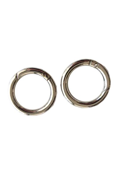 angel çanta aksesuar حلقة زنبركية فضية اللون مقاس 2.5 سم لحقيبة الحياكة