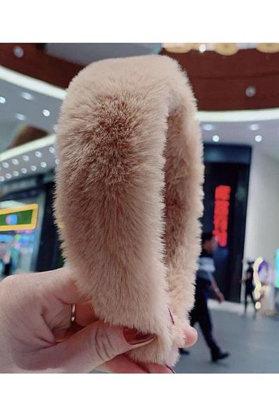 BAHELS Banda de păr Camel Plush Furry Crown pentru femei