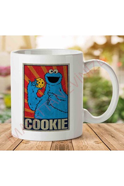 ART HEDİYE كوب سيسام ستريت كوكي مونستر سوفييتي مطبوع على الجانبين