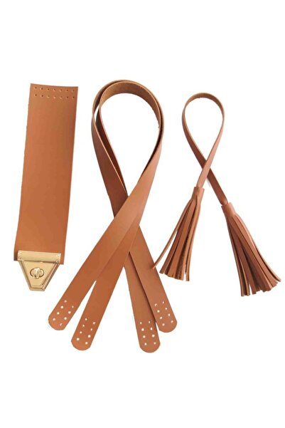 angel çanta aksesuar طقم شرابة غطاء مقبض من الجلد الصناعي بلون أسمر