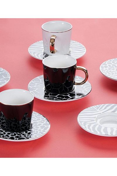 ACAR Wild Jungle 6-Piece Porcelain Coffee Cup Set