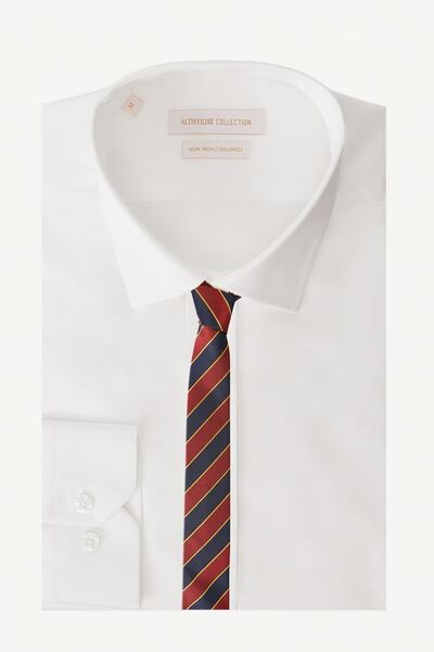 ALTINYILDIZ CLASSICS Ανδρική κλασική νανο γραβάτα με μπλε-μπορντό σχέδιο