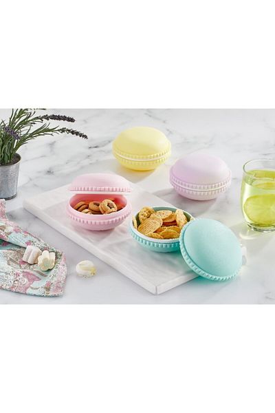 Bayev Set de depozitare pentru biscuiți macaron pentru școală și picnic, cu capacitate de 400 ml