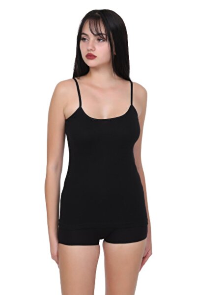 Güryıldız Жіночий чорний 6 штук кольоровий рибана бійка Ip Askılı Atlet 20002