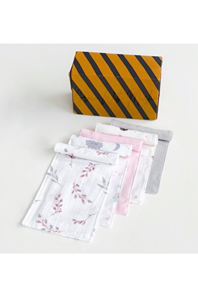 FG Store %100 Pamuk Çift Kat Müslin Kumaş 5'li Bebek Omuz, Ter Bezi 20x50 Cm