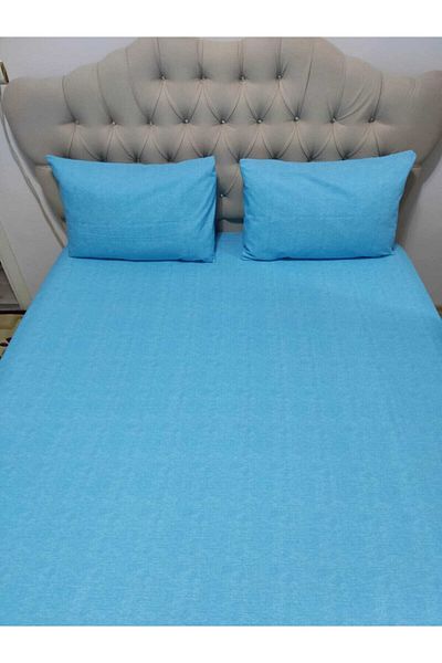 Mert Double Ranforce Turquoise Fitted Sheet + 2 Pillow Cases