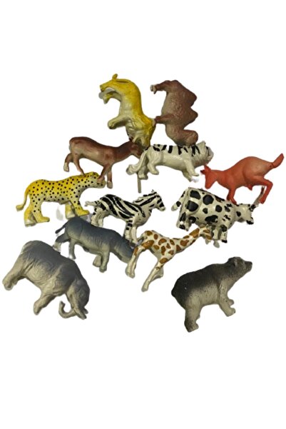 RoseRoi Animal World Plastik Evcil Ve Yabani Hayvan Serisi 12'li Set Takıp Sö...