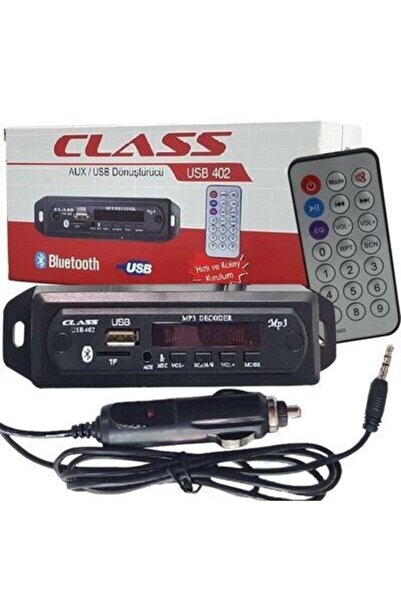 Aclass Araç Oto Teyp Mikrofonlu Bluetoothlu Mp3 Çevirici Class Usb 402