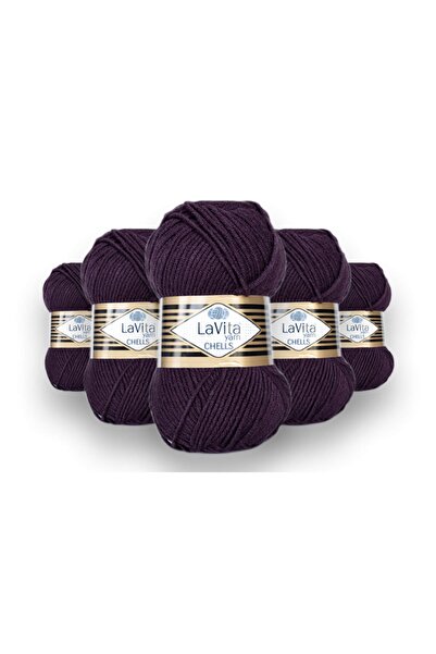 LaVita Yarn حبل الحياكة اليدوية من تشيلز، 5 عبوات، خيوط تاكا (0741-برقوق)