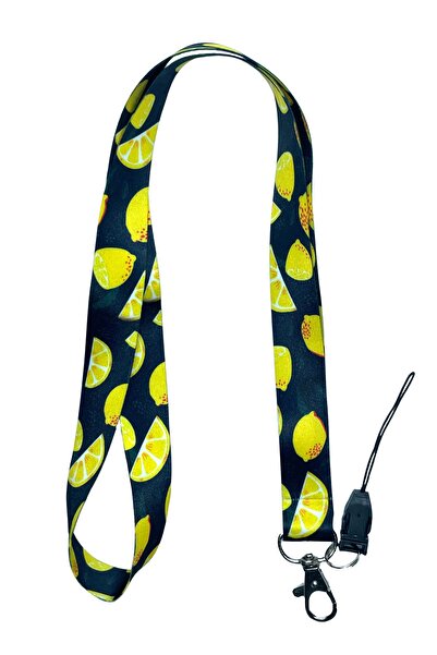 StormiStoretr Funie pentru gât și curea pentru telefon cu model de lămâie