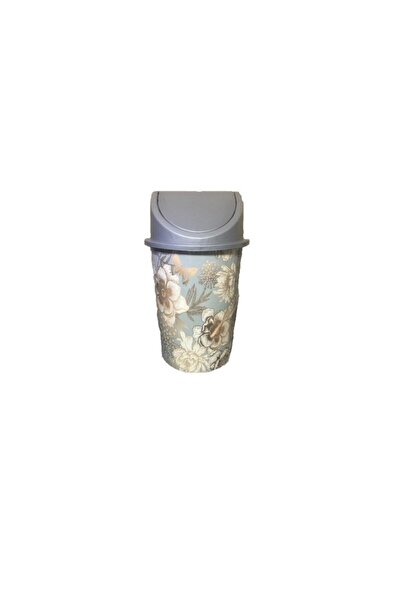 Erdem Plastik Patterned 0 No Klik Trash Can with Lid