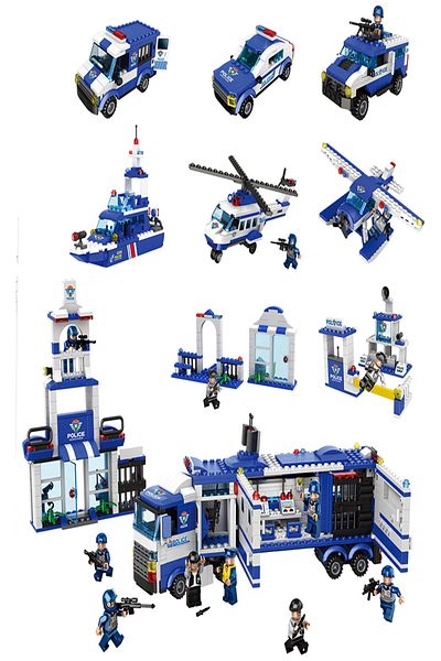 BabyLondy Police Station Puzzle Set 1122 Piece Puzzle Children's Game Set