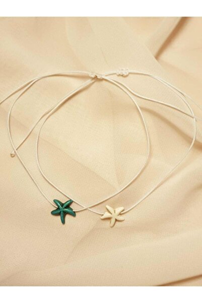 Lade Starfish White Thread Anklet Combination 2-Piece