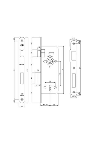 Genel Markalar Sessiz Çalışan Döndürelebilir Dilli Oda Kilit 40-23 Mm Oval