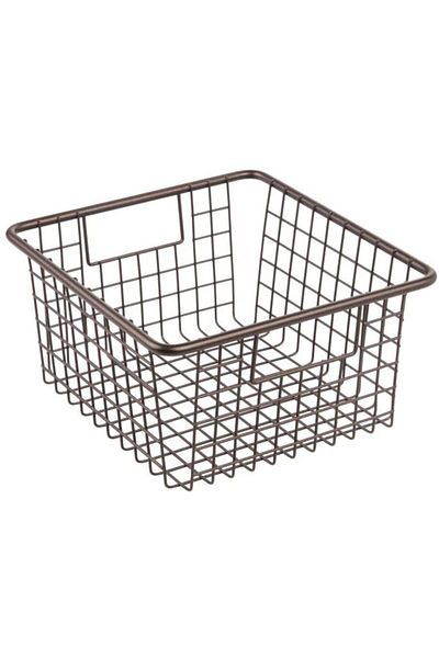 GO DEKOR Black Square Cut Multi-Purpose Small Basket - 26X23X13 cm