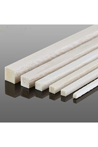 iAhşap (1x1 cm x 190 cm 1 Adet) Kavak Ahşap Çıta Taslak Tahta Blok ve Kereste