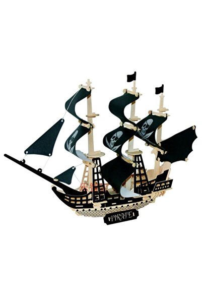 Genel Markalar 3d Büyük Ahşap Maket Puzzle Karayip Korsan Gemisi 135 Parça Maket