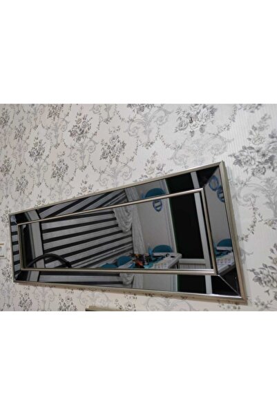Özcam Ayna Ve Çerçeve Siyah Füme Dekoratif Ayna Çerçeveli Boy Salon Ofis Dresuar Boy Aynası 30x90 Gümüş