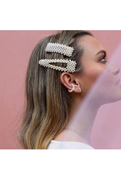 MutluBiDünya Vintage Kadın 2'li Incili Çıtçıt Yan Toka - Trend Model