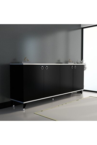 MOBİLYA GEZEGENİ Karen Konsol K20 Siyah - Gümüş 160 cm