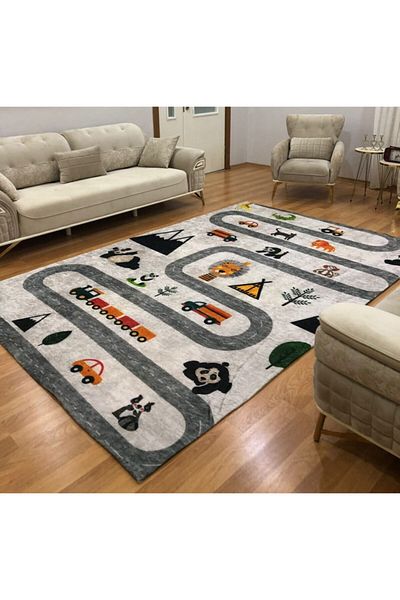 ALLGELSİN Children's Room All-round Elastic Carpet Cover Decorative Carpet Cover